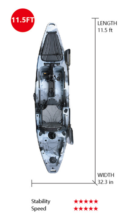 VK-11 GRACE: 11.5 ft Single Pedal Propeller Kayak