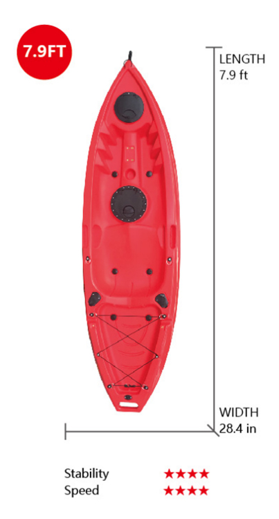 VK-19 TEEN: 7.9 ft Youth Sit On Top Kayak