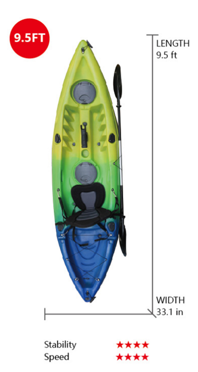 VK-04 LANGO:9.5 ft Single Fishing Kayak