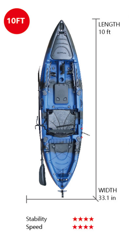 VK-23 TITAN: Single 10ft Fishing Kayak or Catamaran Kayak