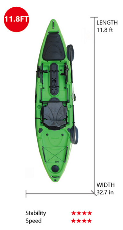 VK-10 MAGIC: 11.8 ft Single Sit On Top Kayak