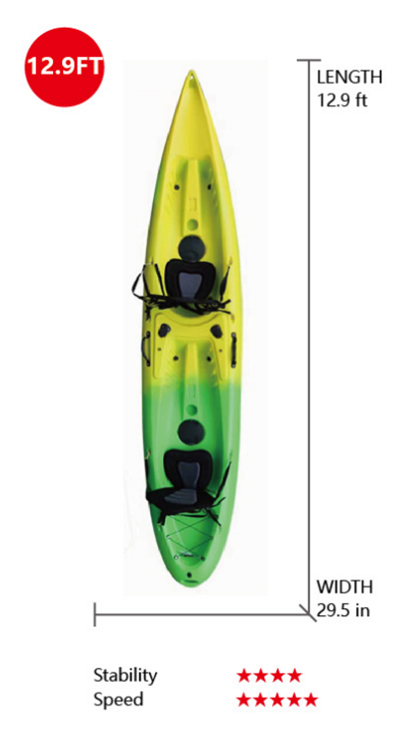 VK-03 BAIKAL: 12.9 ft Double Seat Fishing kayak