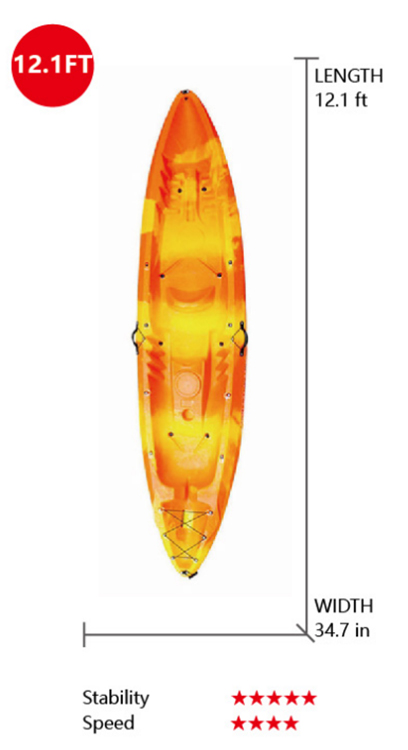 VK-07 HAPPINESS: 12.1 ft2+1 Family kayak