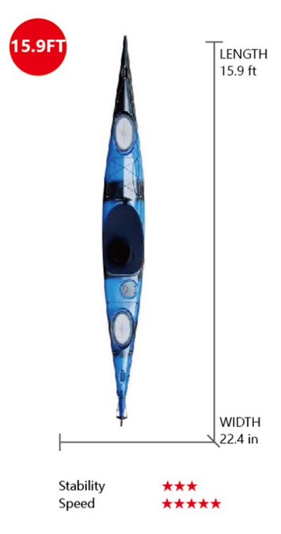 VK-13 SEMIK: 15.9 ft Single Sit in Sea Kayak