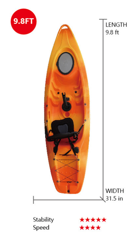 VK-02 PALADIN: 9.8 ft Kayak Sit on Top